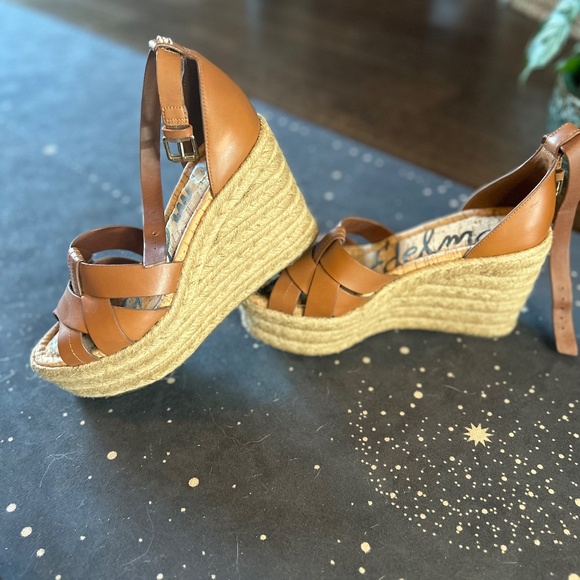 Sam Edelman platform espadrille wedge sandals size 9. Worn once great condition. - Picture 2 of 3